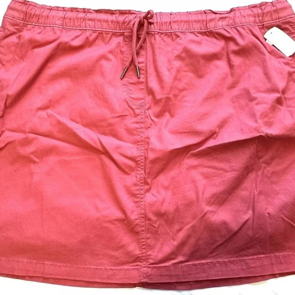 NWT CROFT & BARROW Women Drawstring Pockets Elastic Waist Pink Skirt Plus Sz 3X